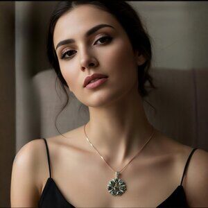 White Buffalo Squash Blossom Pendant ✦ 5.10ctw Sterling Silver ✦ Artisan NWT